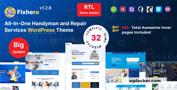 Fixhero v1.3.0 – Handyman & Repair Services WordPress Theme
