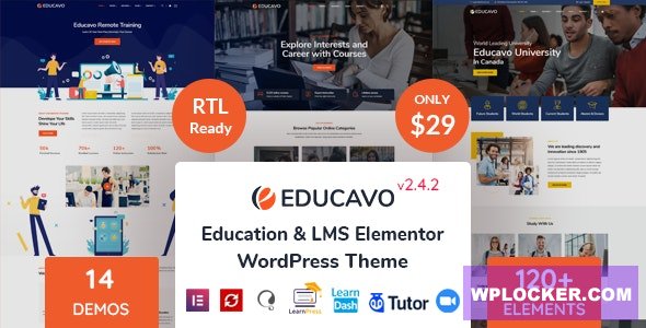 Educavo v3.4.3 – Online Courses & Education WordPress Theme