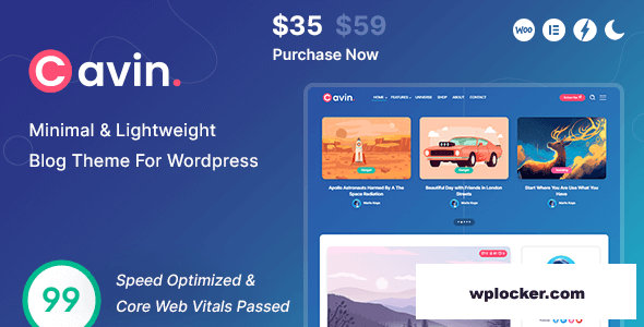 Cavin v1.9 – Minimal & Lightweight WordPress Blog Theme