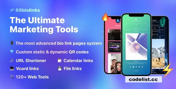 66biolinks v70.0.0 – Bio Links, URL Shortener, QR Codes & Web Tools (SAAS)