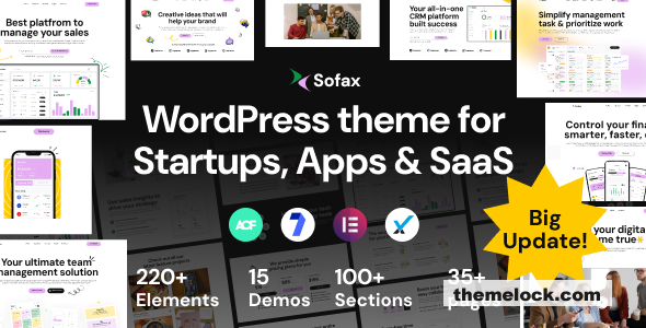 Sofax v1.0.5 – Software & Startup WordPress Theme