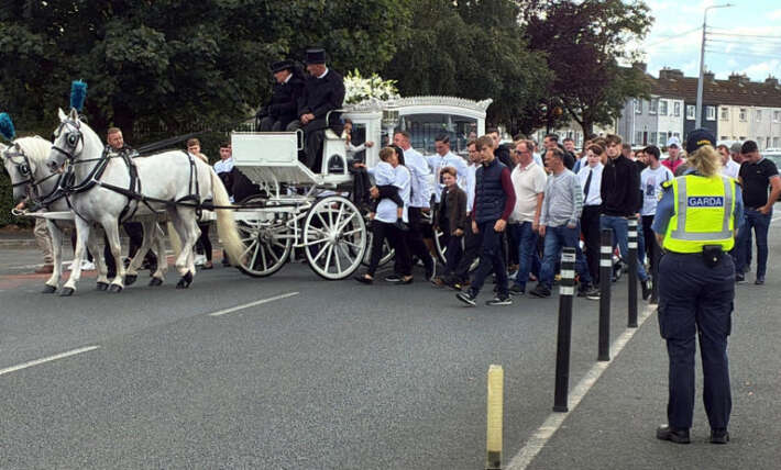 Funeral of teenager killed in wrong-way crash held under police watch