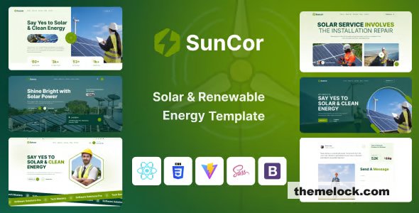 Suncor – Solar & Renewable Energy React Template
