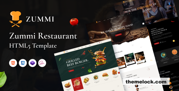 Zummi – Restaurant & Cafe Bootstrap HTML5 Template