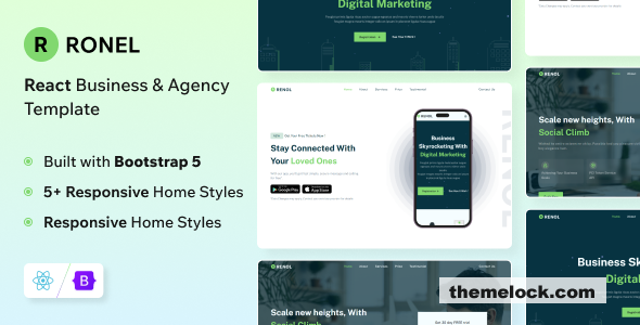 Ronel – React Landing Page Templates