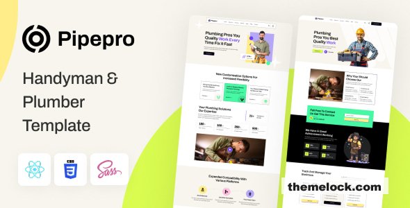 Pipepro – Handyman & Plumber React Template