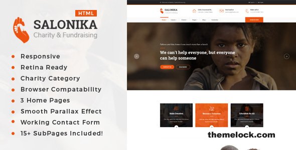 Salonika – Responsive HTML Template for Charity & Fund Raising