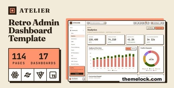 Atelier – Retro Style Admin & Dashboard React19 Template