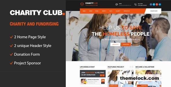 Charity Club – Responsive HTML Template for Fund Raising