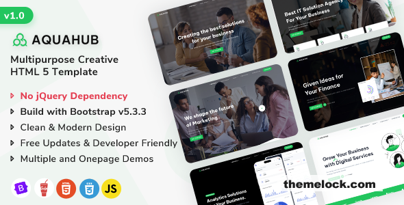 AquaHub – The Multipurpose HTML5 Template