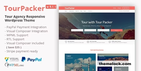 Tour Packer v2.0 – Agency WordPress Theme