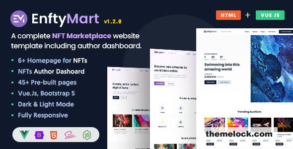 EnftyMart v1.2.0 – NFT Marketplace HTML & Vue JS Template
