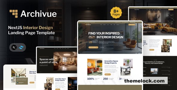 Archivue – NextJS Interior Design Landing Page Template