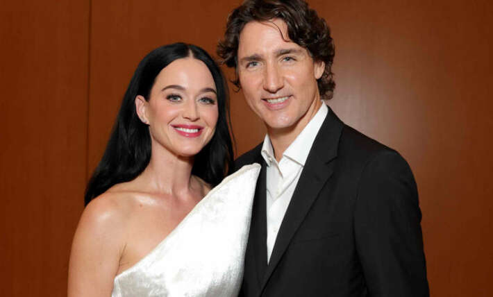 Katy Perry’s sculptural dress seems to float around her on her second red carpet date night with Justin Trudeau
