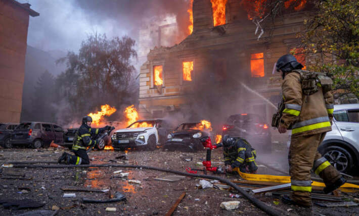 Russia pounds Ukraine’s Kyiv after deadly strike on Academy of Sciences