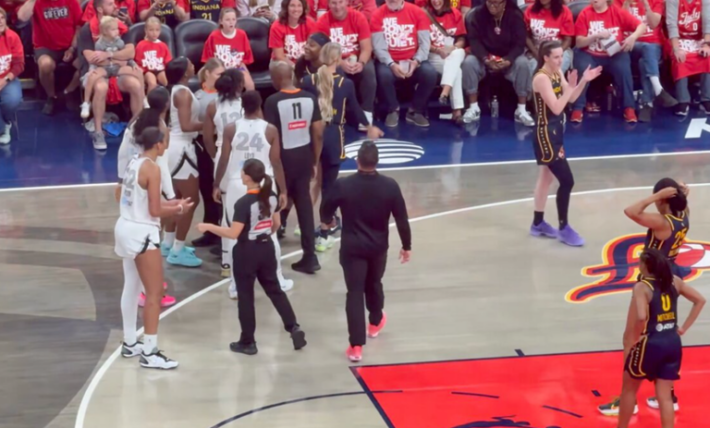 A’ja Wilson shoved by desperate Fever star as Caitlin Clark applauds her