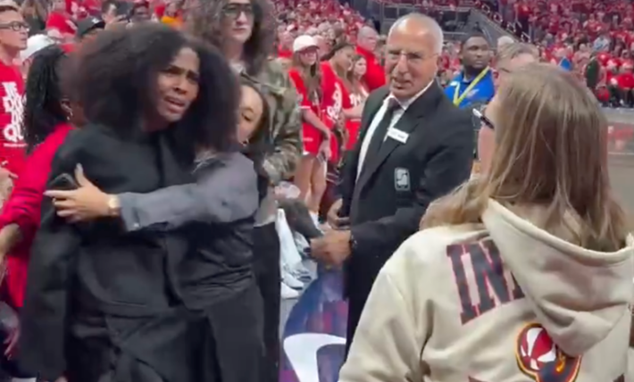Furious Sydney Colson restrained from WNBA fan after A’ja Wilson incident