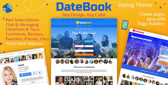 DateBook v5.0.7 – Dating WordPress Theme