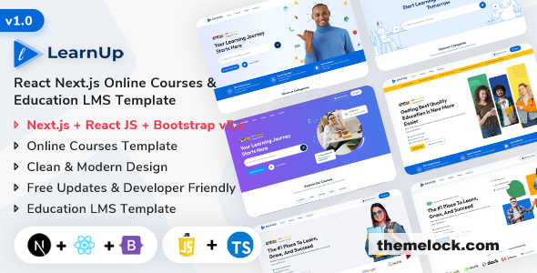 LearnUp – Next.js Online Courses & Education LMS Template