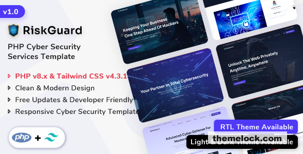 RiskGuard – Cyber Security PHP Template