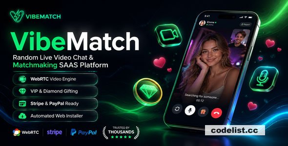 VibeMatch v1.0.0 – Flutter Random Video Chat App and Matchmaking Platform