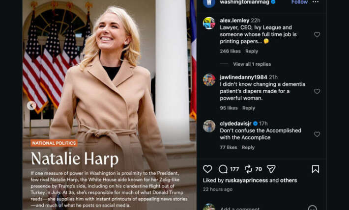 Magazine slammed as Natalie Harp is featured on prestigious list