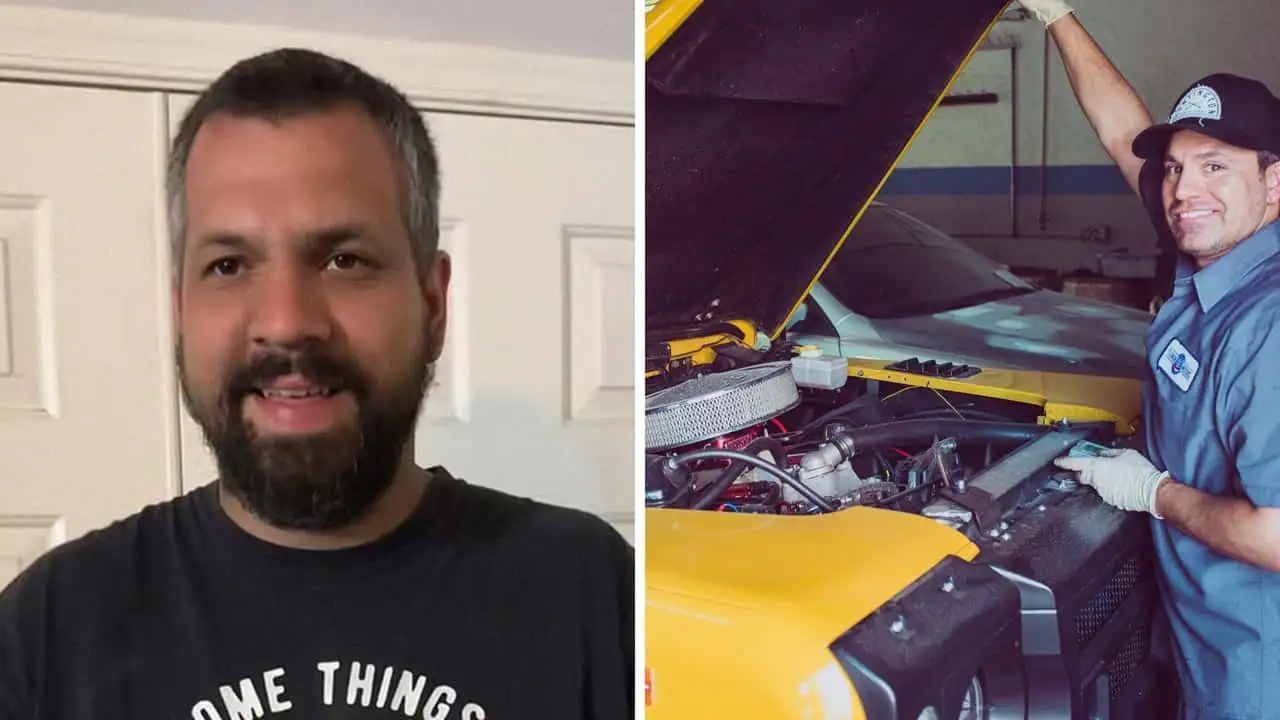 man buys car part. then he calls a mechanic and asks him to install it go to harbor freight