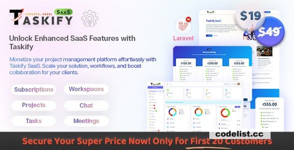 Taskify SaaS v2.0.3 – Project Management System in Laravel