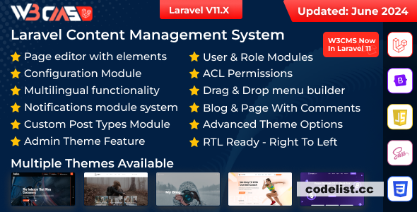 W3CMS-Laravel v2.7 – Content Management System