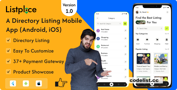 Listplace v1.0 – Business Directory Listing Flutter App (Android, iOS)