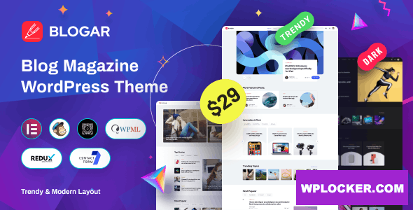 Blogar v1.3.4 – Blog Magazine WordPress Theme