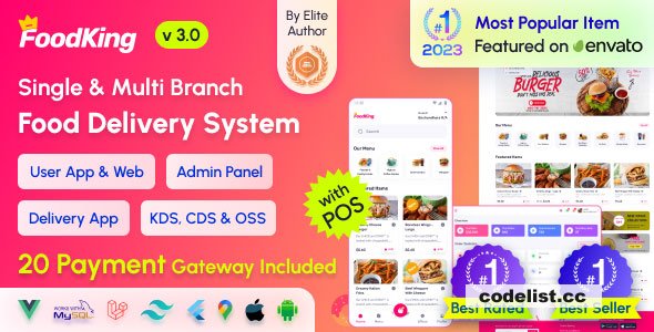 FoodKing v4.1 – Restaurant Food Delivery System with Admin Panel & Delivery Man App – Restaurant POS – nulled
