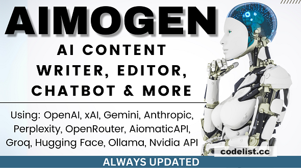 Aimogen Pro v2.8.4 – All-in-One AI Content Writer, Editor, ChatBot & Automation Toolkit