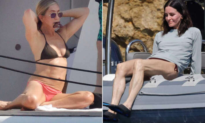 Jennifer Aniston and Courteney Cox vacation together on Mallorca yacht getaway