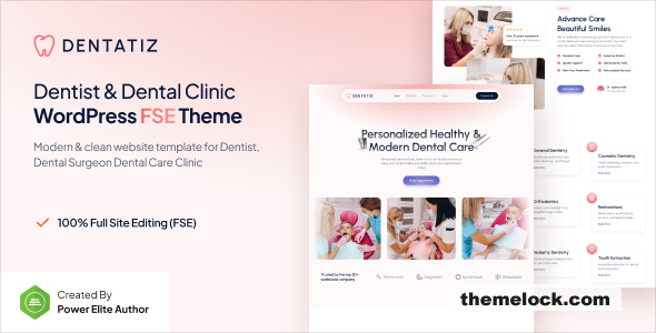 Dentatiz v1.0.2 – Dentist & Dental Care Clinic FSE WordPress Theme