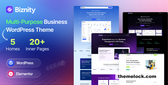 Biznity v1.0.4 – Multipurpose Business WordPress Theme
