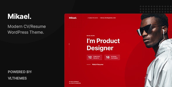 Mikael v1.0.7 – Modern & Creative CV/Resume WordPress Theme