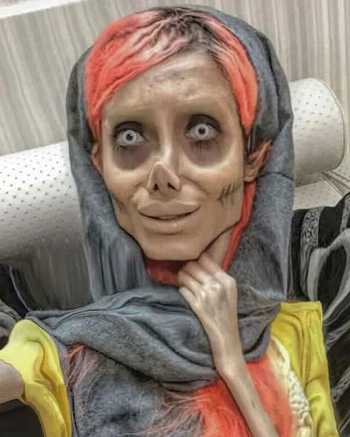 Woman behind “Zombie Angelina Jolie” craze finally shows her real face, internet can’t believe it