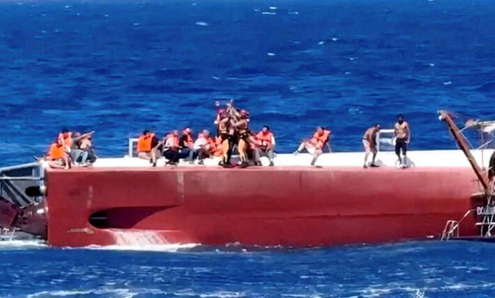 Mom loses grip on daughter as passenger ferry capsizes with 20 people still missing