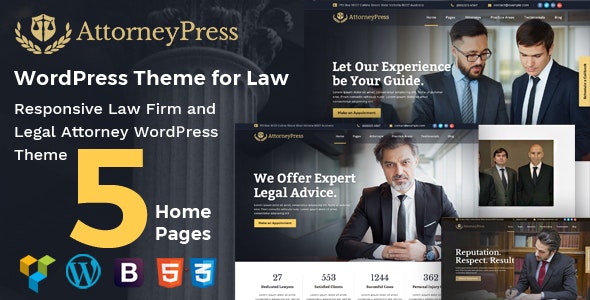 Attorney Press v2.2.2 – Lawyer WordPress Theme