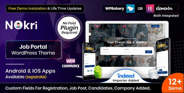 Nokri v1.6.6 – Job Board WordPress Theme