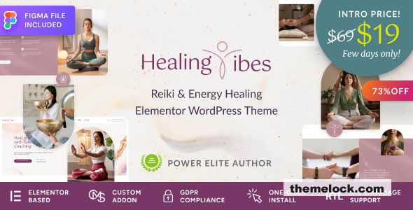 Healing Vibes v1.2.3 – Reiki Healing & Meditation Coaching WordPress Theme