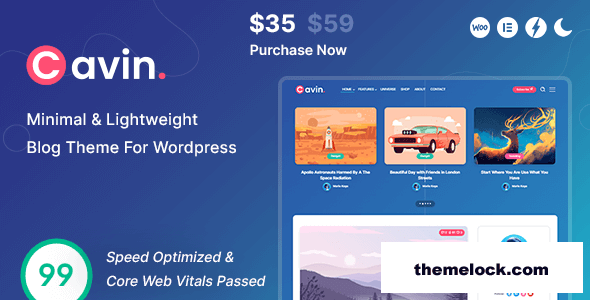 Cavin v1.9 – Minimal & Lightweight WordPress Blog Theme