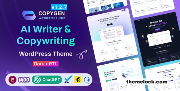 CopyGen v1.3.6 – AI Writer & Copywriting Landing Page WordPress Theme