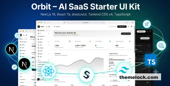 Orbit – AI SaaS Starter UI Kit for Next.js & shadcn/ui
