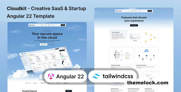Cloudkit – Creative SaaS Startup Angular 22 & Tailwind CSS 4 Template