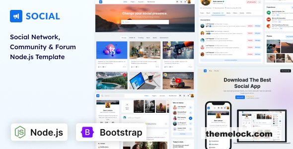 Social – Nodejs Network & Community Template