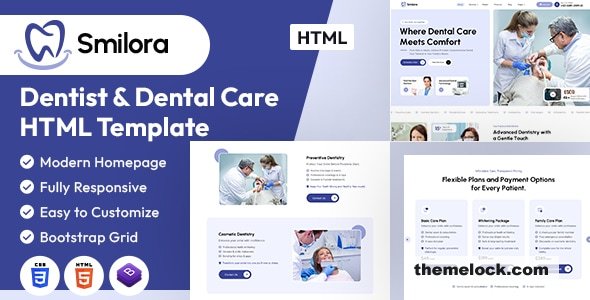 Smilora – Dentist & Dental Care HTML Template