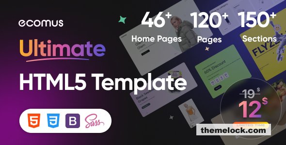 Ecomus – Fashion eCommerce HTML, Bootstrap Template