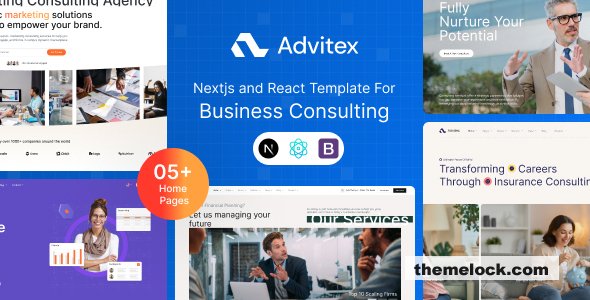 Advitex – Finance and Business Consulting React & NextJS Template